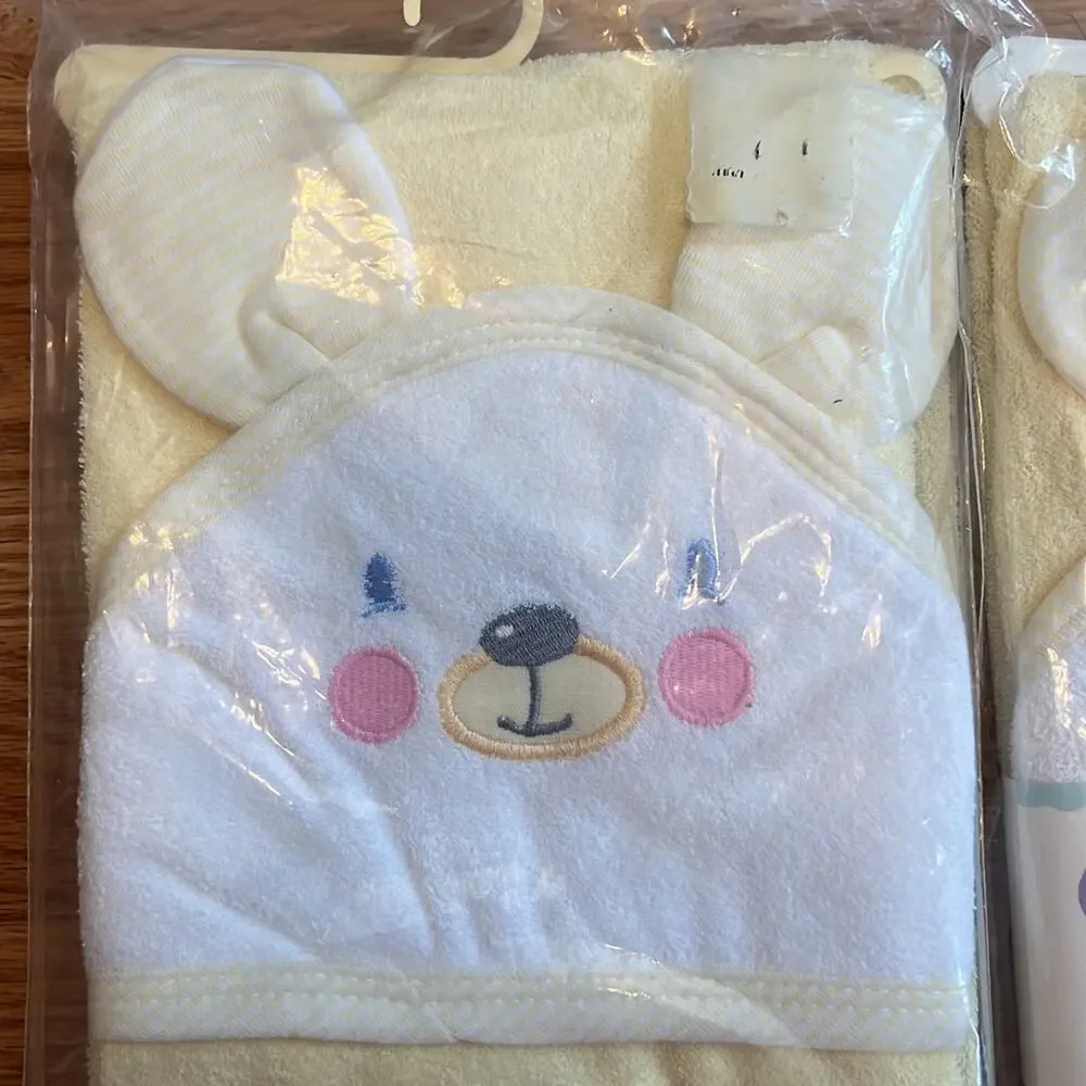 Vintage Just Born Hooded Towels for Infants